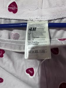 H&amp;M Night suit,Heart Print Long Sleeve With Short