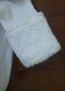 White Crop Soft Fur Jacket