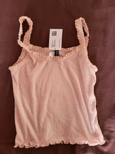 H&M Lace Trimmed Crop Top/ SIZE-M