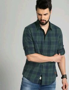 Roadster Checked Shirt Of Dark Blue nd Green