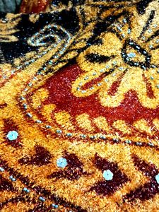 Feather Embroided Woolen Stole