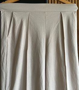 Wide Leg Beige Pants, Size - 28-30