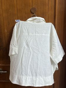 White Button-Down Crop Top