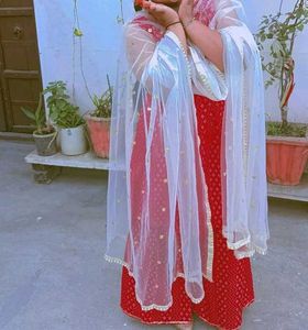 Red Embroidered Sharara Set ❤️