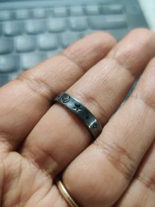 92.5 Silver Ring With Carvings In Black Polish