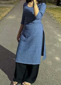 Elegant Blue chikankari Kurta