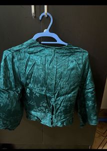 Primark Green Floral Knot-Front Top