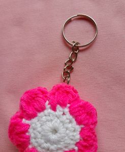Crochet Flower Keychain