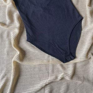 Black Ribbed Bodysuit