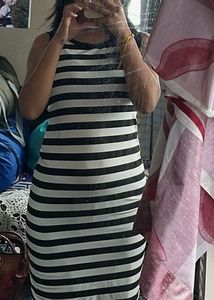Black and White Striped Tank Dress