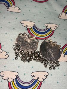 Oxidised Lotus Shaped Earrings