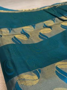 Elegant Blue &amp; Gold Saree