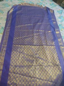 Elegant Blue Silk Honouring Shawl