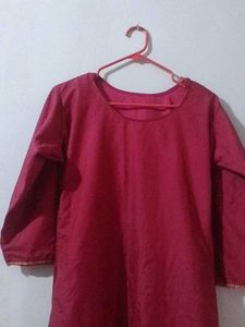 Pink Kurtha Set With Pant And Top