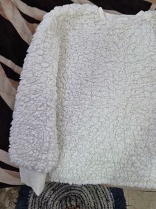 Cozy White Fleece Sweatshirt