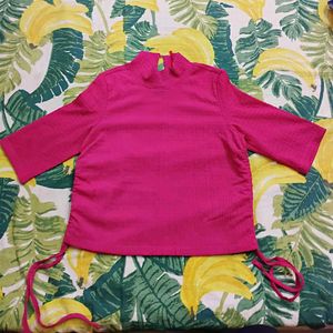 Pink Mock Neck Top