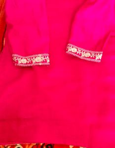 Elegant Pink Embroidered Kurta pajama set