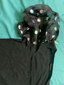 Balloon Sleeves Black Party Top
