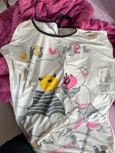 White T-shirt Dress Imported