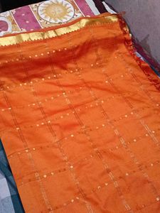 Orange &amp; Gold Sari Traditional Saree