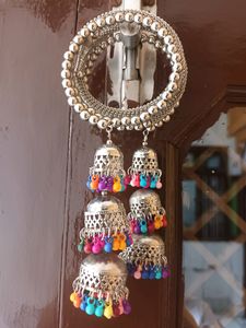 Silver Jhumka Earrings