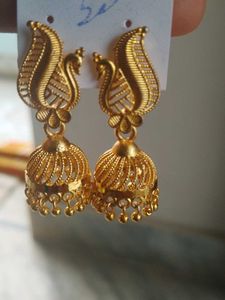Gold Jhumka Earrings