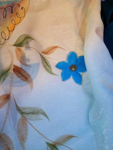 Original Hand Brush Paint Work Saree