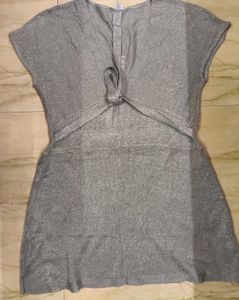 Sparkly Silver Mini Dress