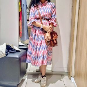 Ikat Knee Length Dress