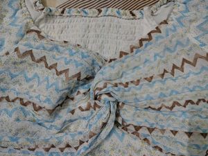 Blue Zig-Zag Crop Top