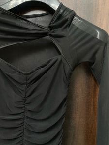 Black Ruched Mini Dress