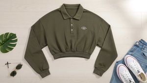 Cropped Polo Sweatshirt