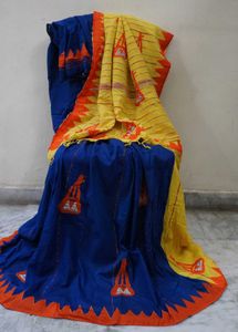 Blue & Yellow Saree