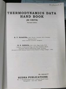 Thermodynamics Data Hand Book
