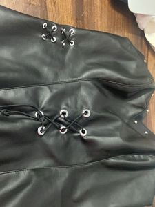 Black Leather Corset Top 🖤👠
