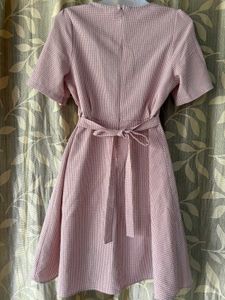 Pink&amp;White Checked Dress