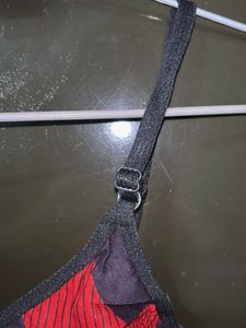 Red &amp; Black Print Bralette