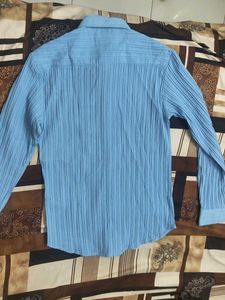 Brand New Blue Textured Shirt By Campus Sutra