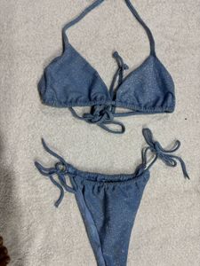 Blue Shimmer Bikini Set