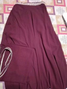 Maroon party wear skirt dress