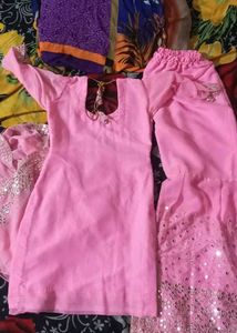 Pink Mirror-Work Salwar Kameez