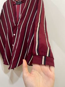 Maroon Stripped Top