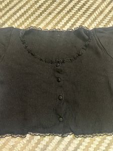 Cute Short Black Top