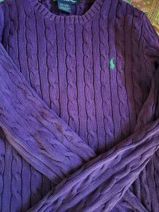 Purple Cable Knit Sweater