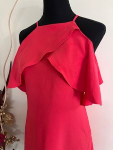 Cold Shoulder A-Line Bodycon Dress Red