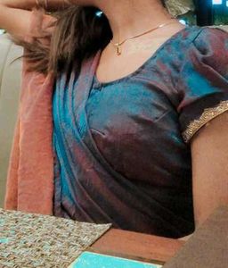 Elegant Purple Saree with stiched blouse