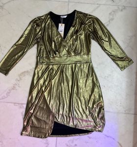 Shimmery Gold Mini Dress