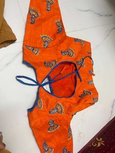 Embroidered Orange Blouse