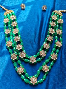 🔥Maharini Set Green Beaded Necklace Se