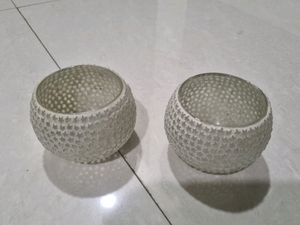 Tea Light Glass Candle Holder Set Of 2